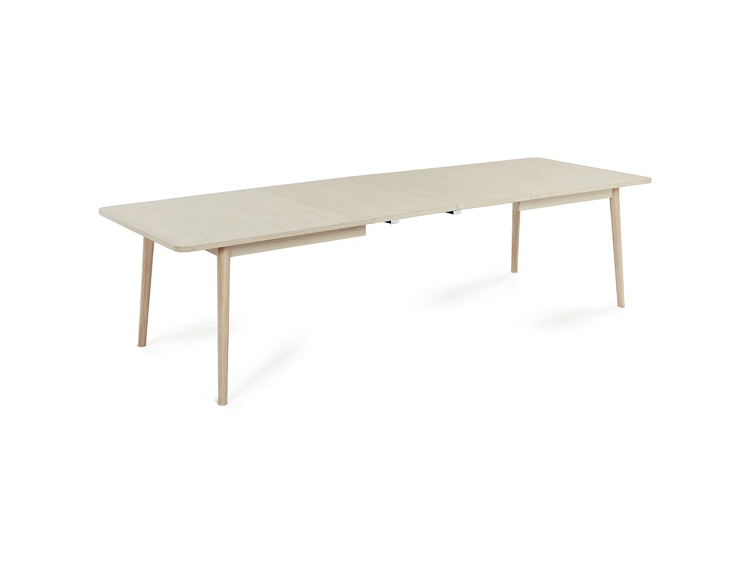 Table à manger extensible Nyborg - Rectangulaire - 6 à 8 couverts - Chêne massif et - huile blanche