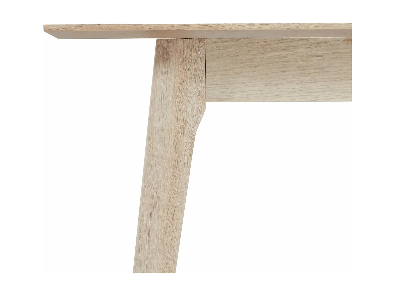 Rechthoekige Uitschuifbare eettafel Porto - 6 personen- MDF & eiken fineer - Witte olie