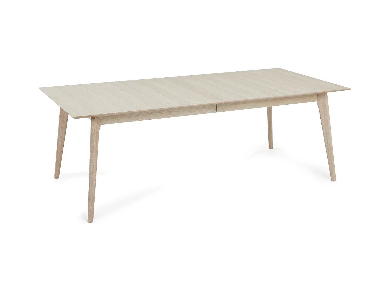 Rechthoekige Uitschuifbare eettafel Porto - 6 personen- MDF & eiken fineer - Witte olie