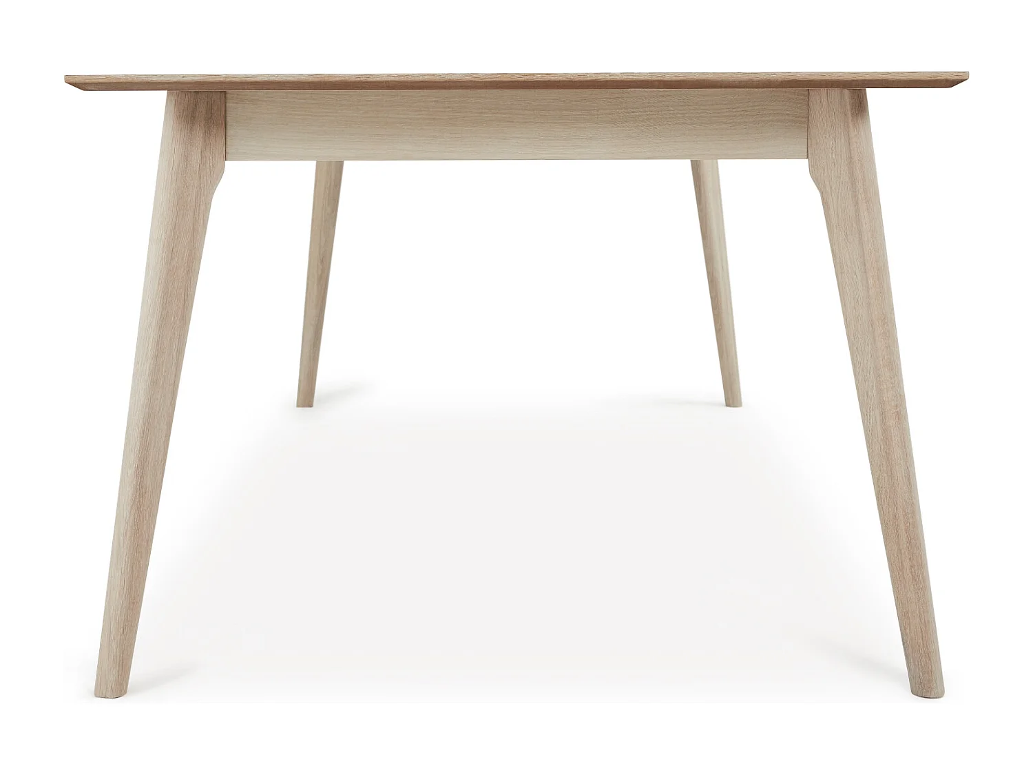 Rechthoekige Uitschuifbare eettafel Porto - 6 personen- MDF & eiken fineer - Witte olie