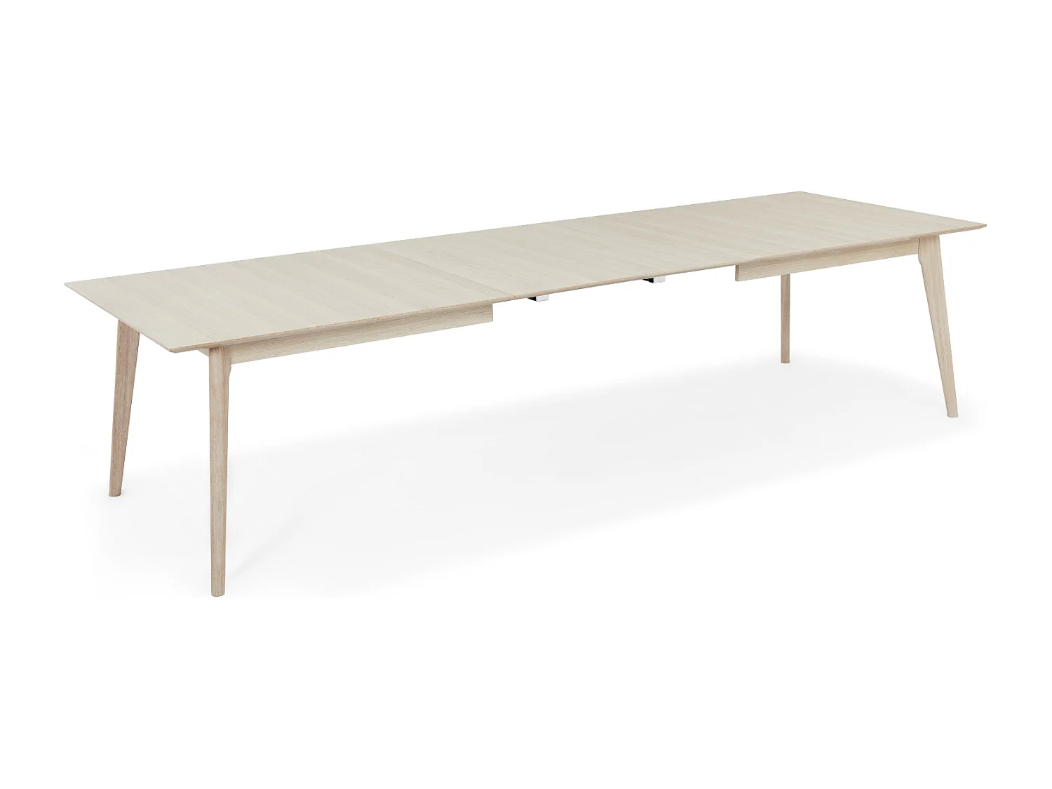 Rechthoekige Uitschuifbare eettafel Porto - 6 personen- MDF & eiken fineer - Witte olie