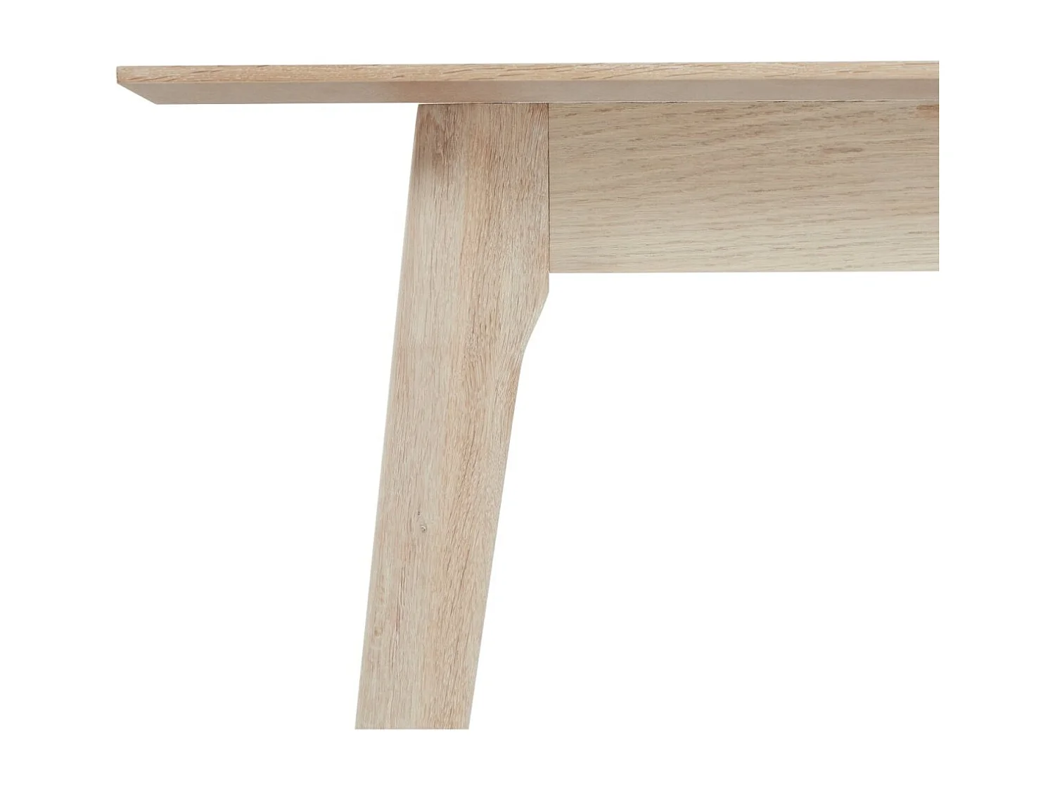 Rechthoekige Uitschuifbare eettafel Porto - 6 personen- MDF & eiken fineer - Witte olie