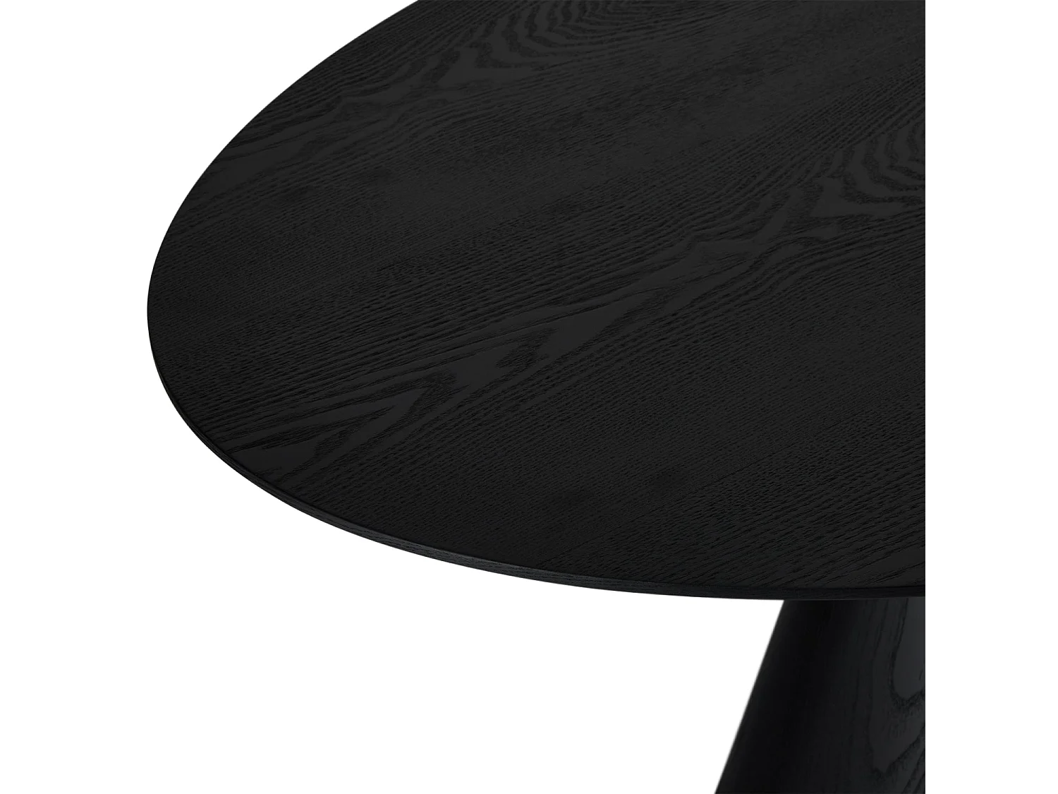 Table à manger Tango - Ovale - 6 couverts - MDF et placage de chêne - Noir