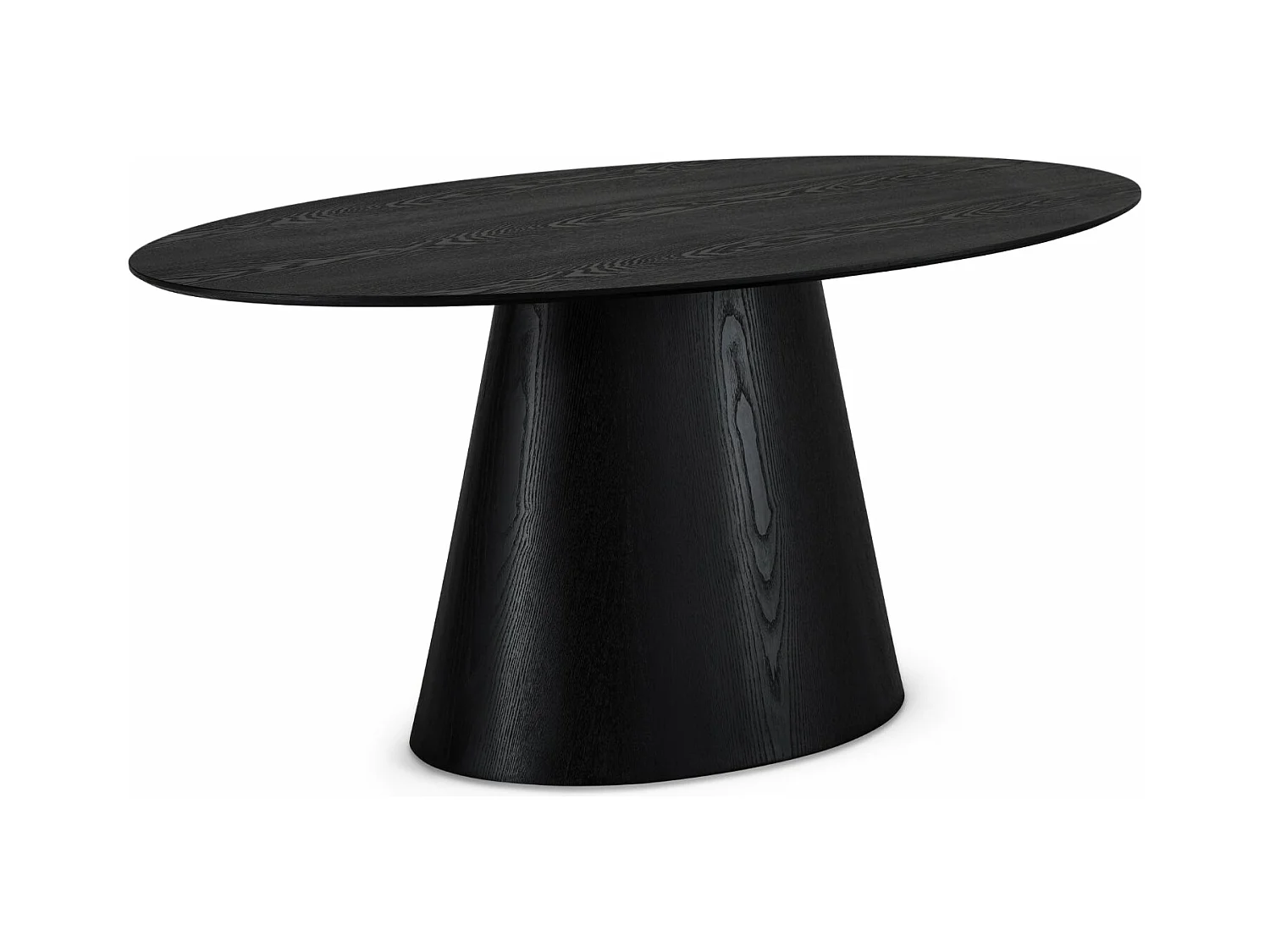 Table à manger Tango - Ovale - 6 couverts - MDF et placage de chêne - Noir