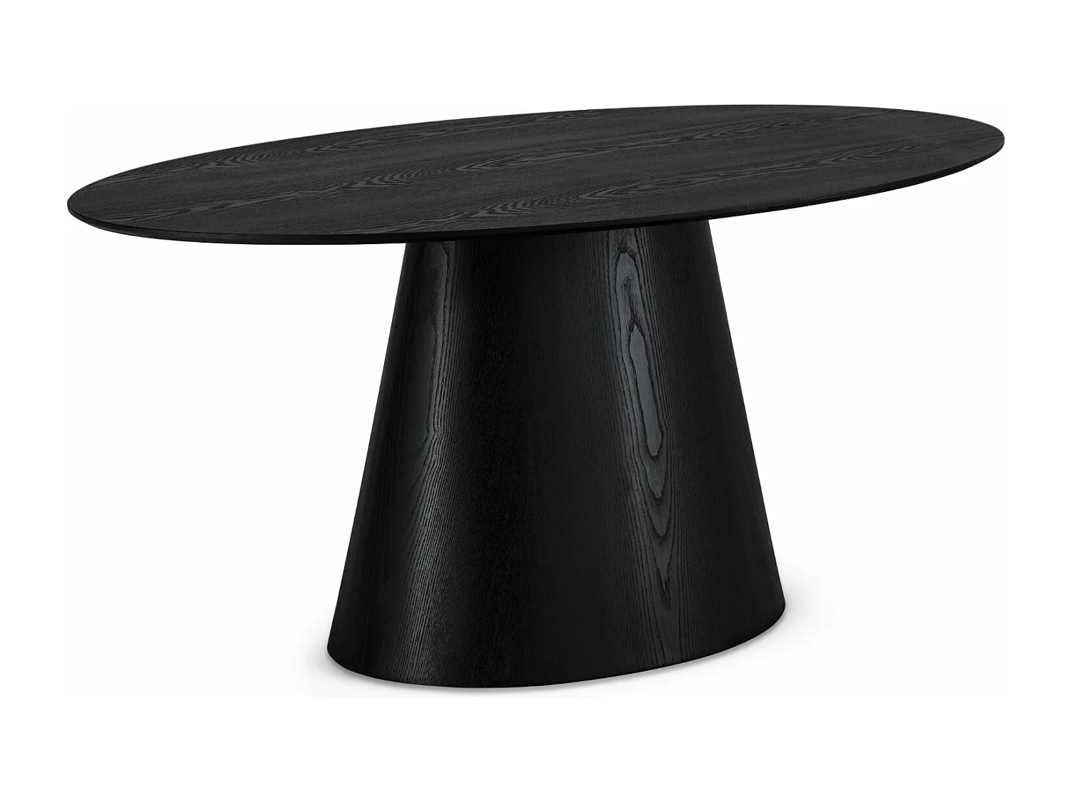 Table à manger Tango - Ovale - 6 couverts - MDF et placage de chêne - Noir