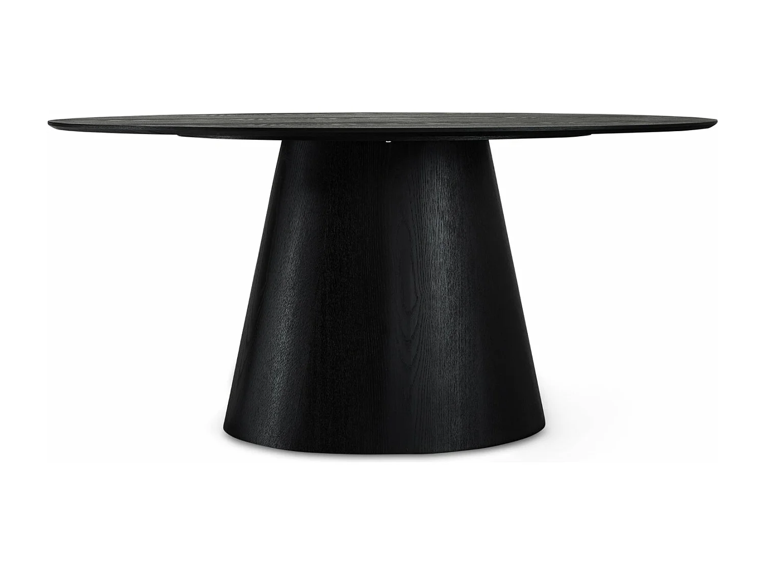 Table à manger Tango - Ovale - 6 couverts - MDF et placage de chêne - Noir