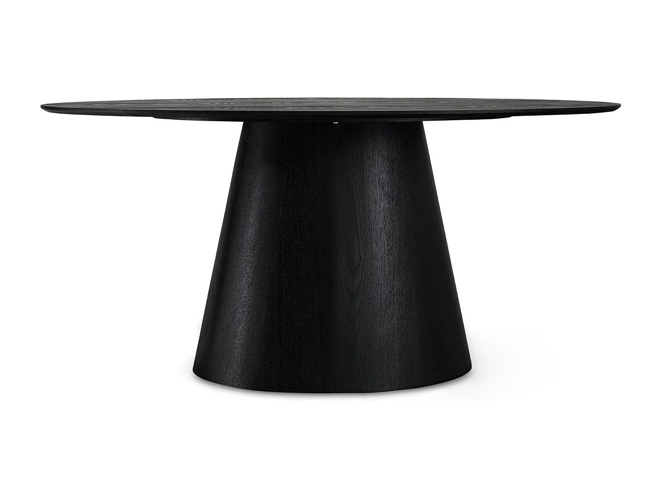 Table à manger Tango - Ovale - 6 couverts - MDF et placage de chêne - Noir