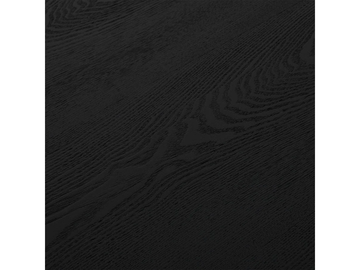 Table à manger Tango - Ovale - 6 couverts - MDF et placage de chêne - Noir