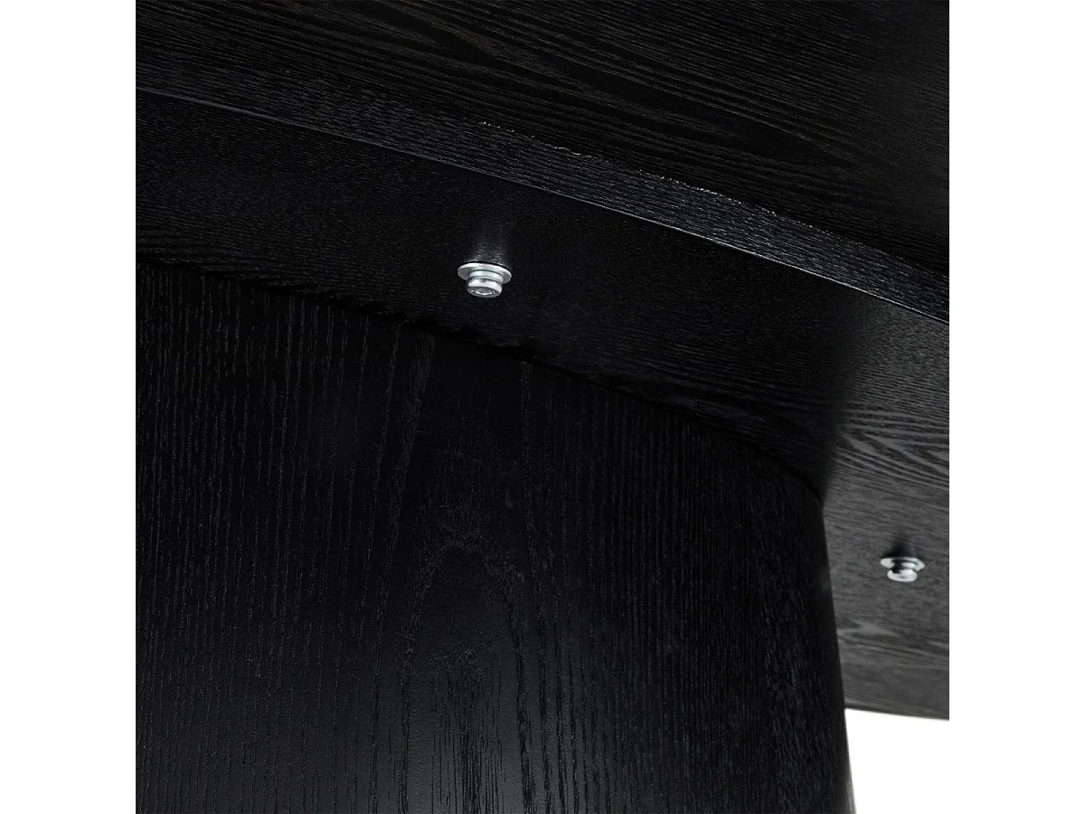 Table à manger Tango - Ovale - 6 couverts - MDF et placage de chêne - Noir