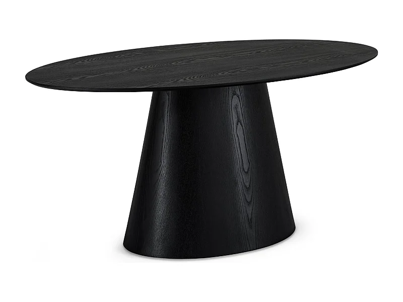 Table à manger Tango - Ovale - 6 couverts - MDF et placage de chêne - Noir