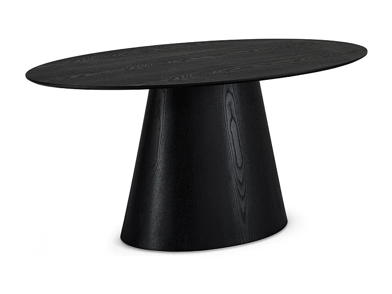 Table à manger Tango - Ovale - 6 couverts - MDF et placage de chêne - Noir