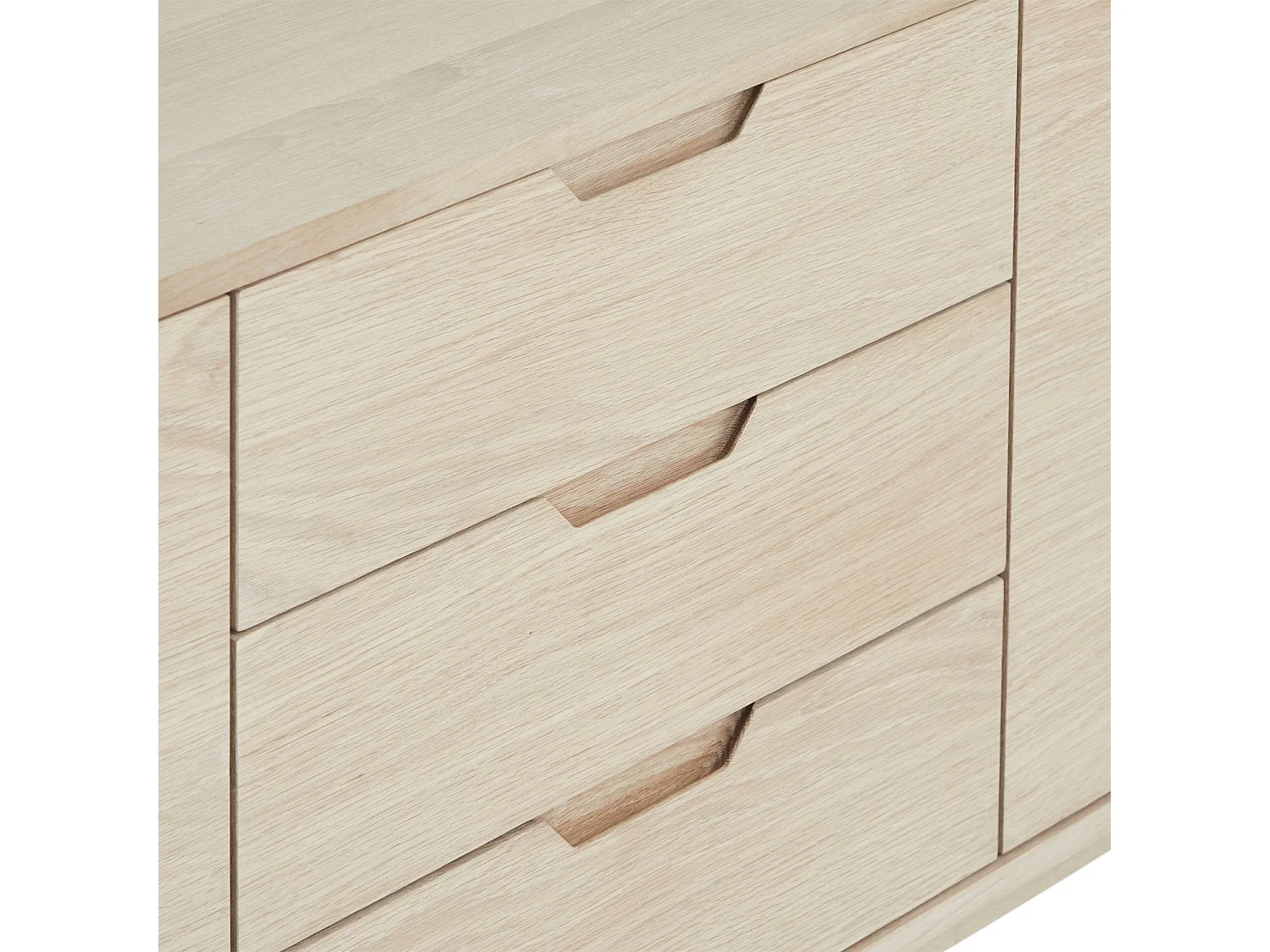 Buffetkast Nyborg - 2 deuren, 3 laden - Massief eikenhout & MDF - Witte olie