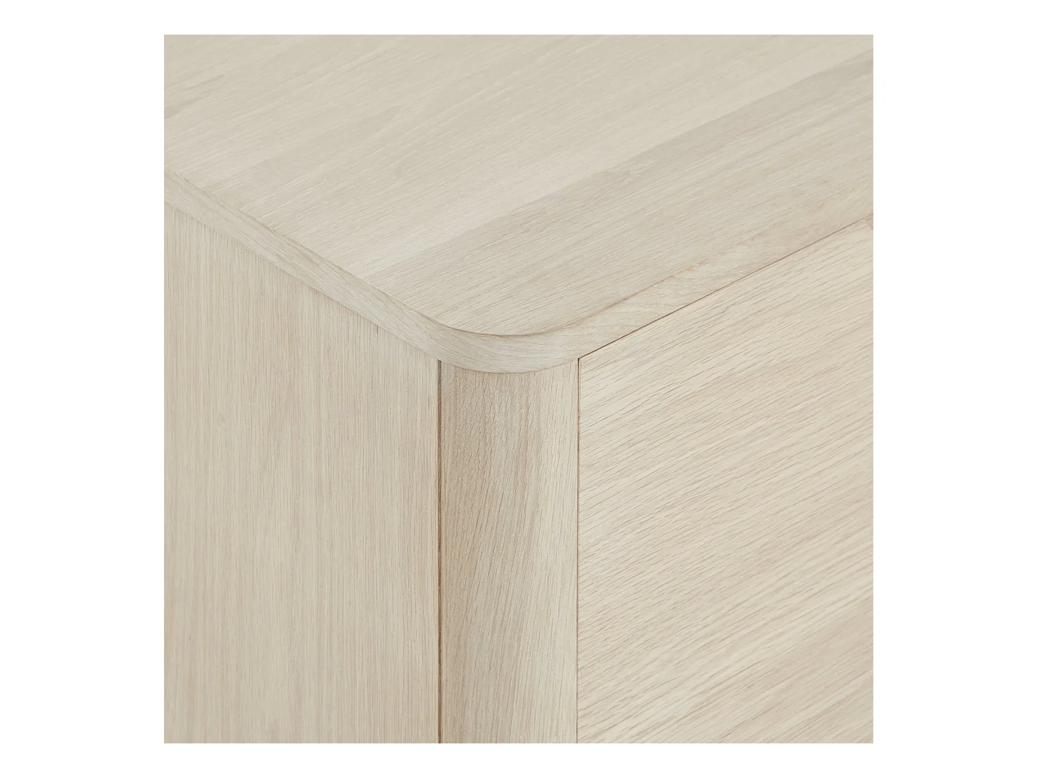 Buffet Nyborg avec 2 portes et 3 tiroirs - Chêne massif et MDF - huile blanche