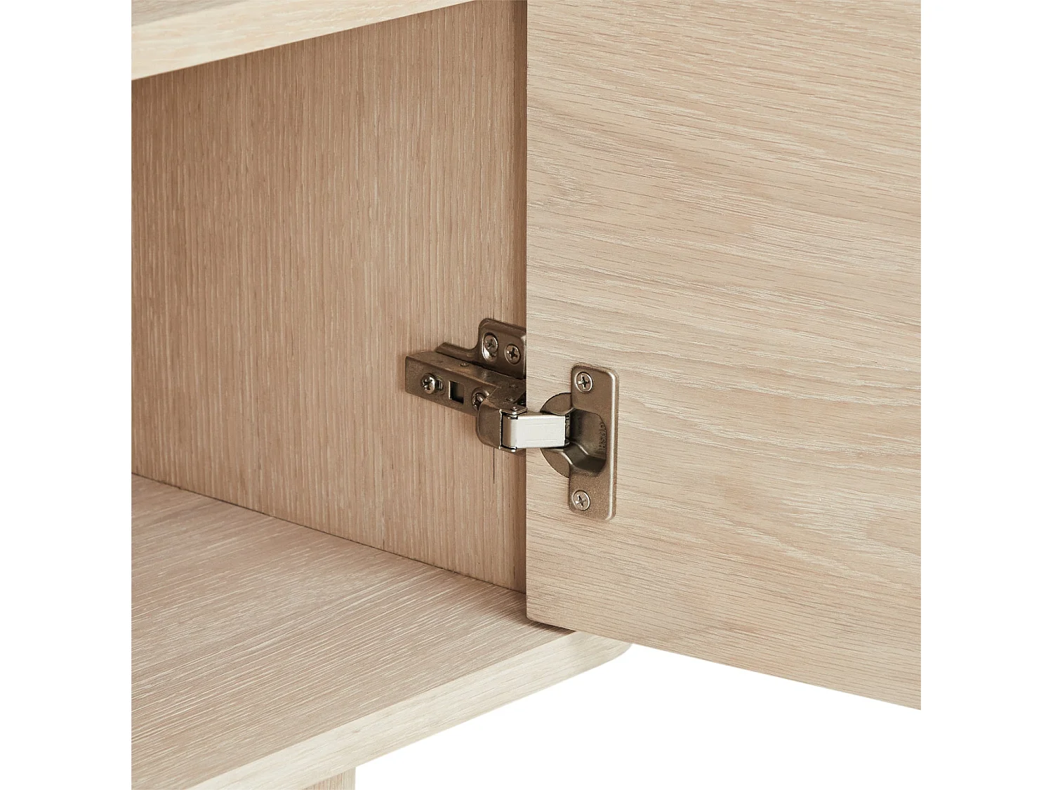 Buffet Nyborg avec 2 portes et 3 tiroirs - Chêne massif et MDF - huile blanche