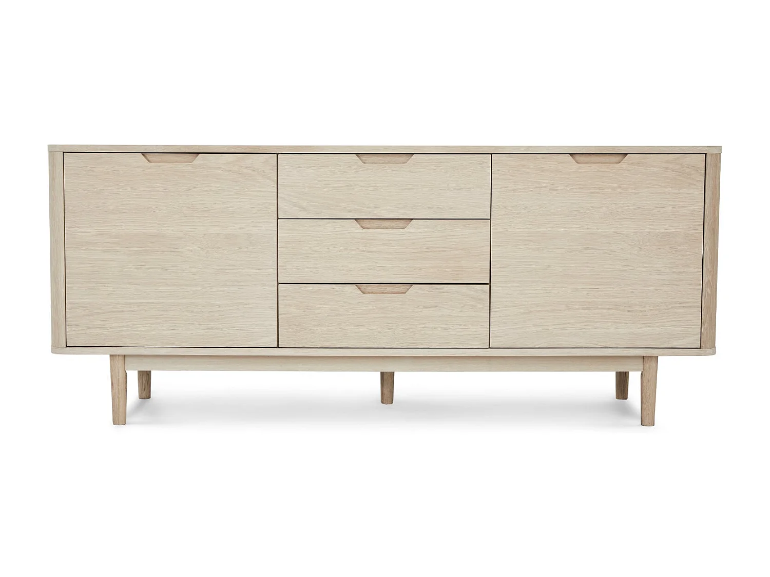 Buffetkast Nyborg - 2 deuren, 3 laden - Massief eikenhout & MDF - Witte olie