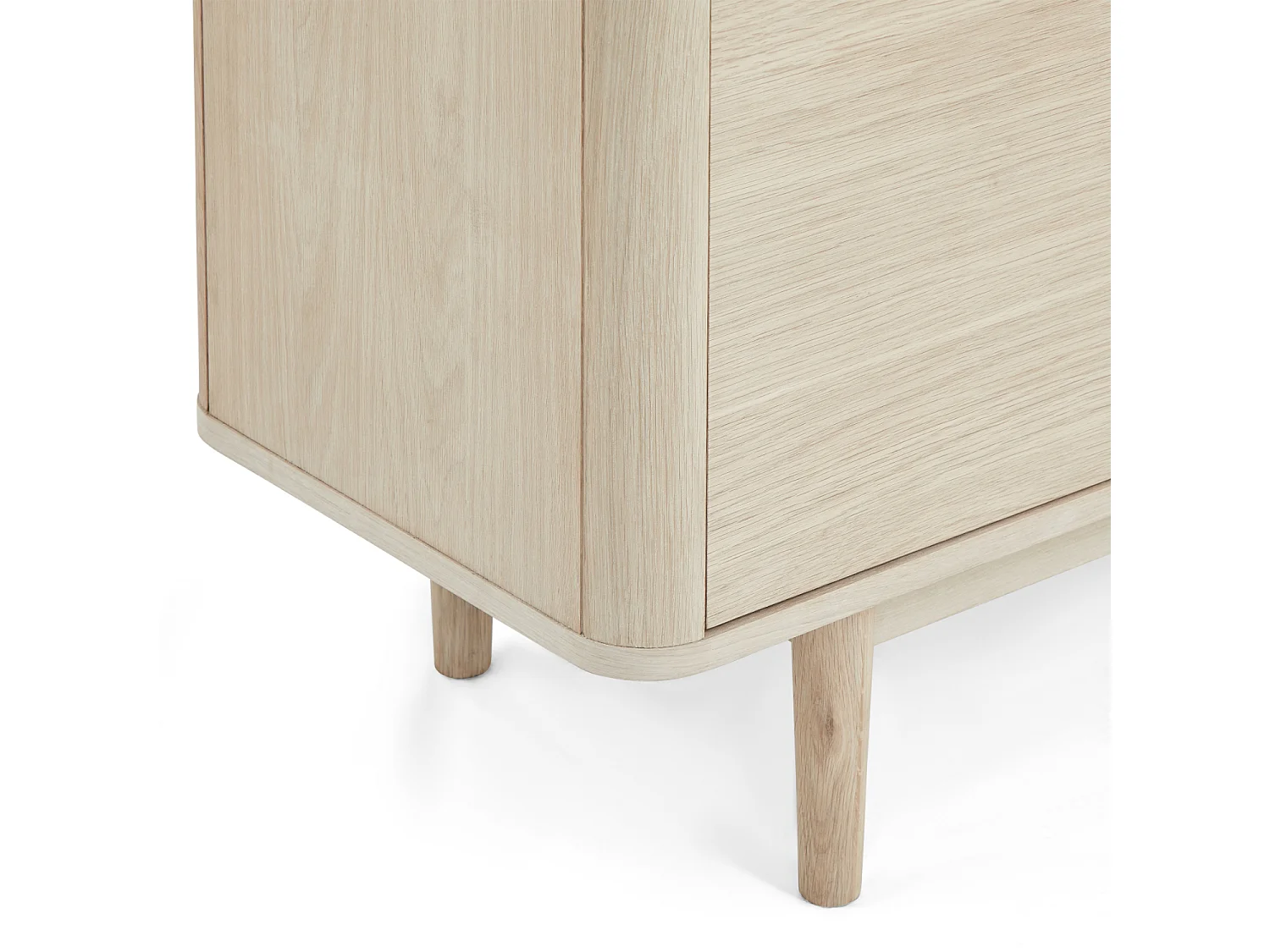 Buffet Nyborg avec 2 portes et 3 tiroirs - Chêne massif et MDF - huile blanche