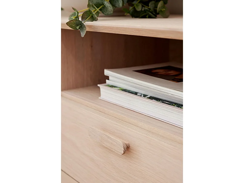 Sideboard Porto - 3 Türen & 2 Schubladen - Eichenholz & MDF - Weißöl