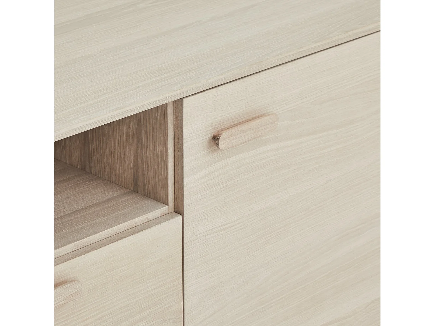 Sideboard Porto - 3 Türen & 2 Schubladen - Eichenholz & MDF - Weißöl