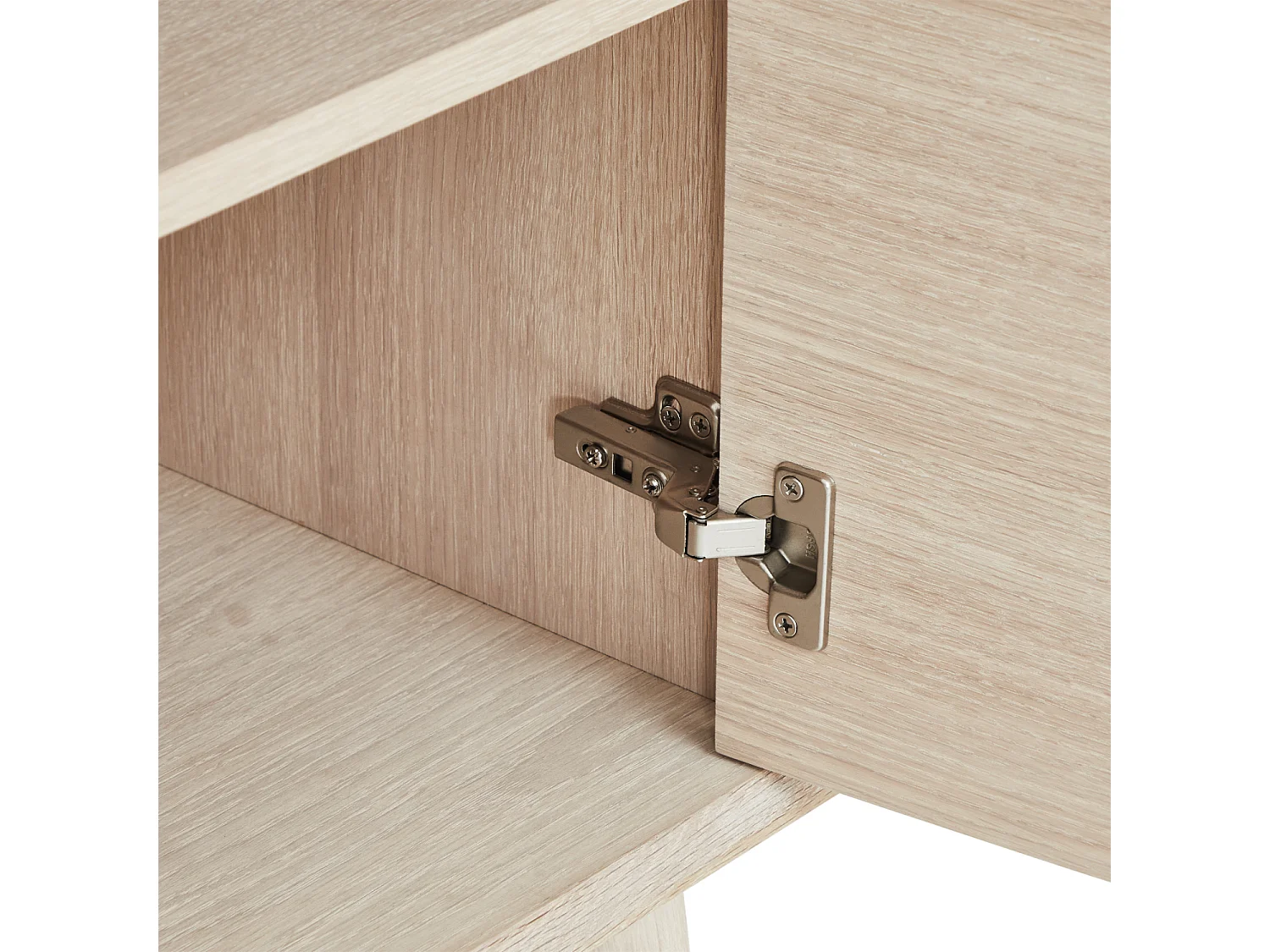 Buffet Porto avec 3 portes et 2 tiroirs - Chêne massif et MDF - huile blanche