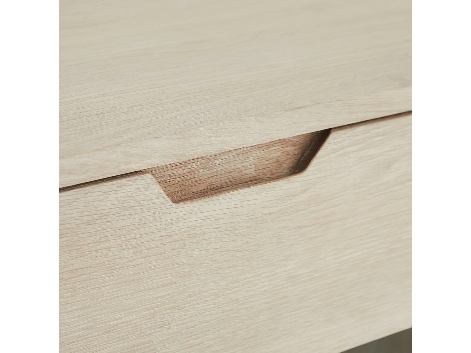 Buffet haut Nyborg avec 4 portes et - Chêne massif et MDF - huile blanche