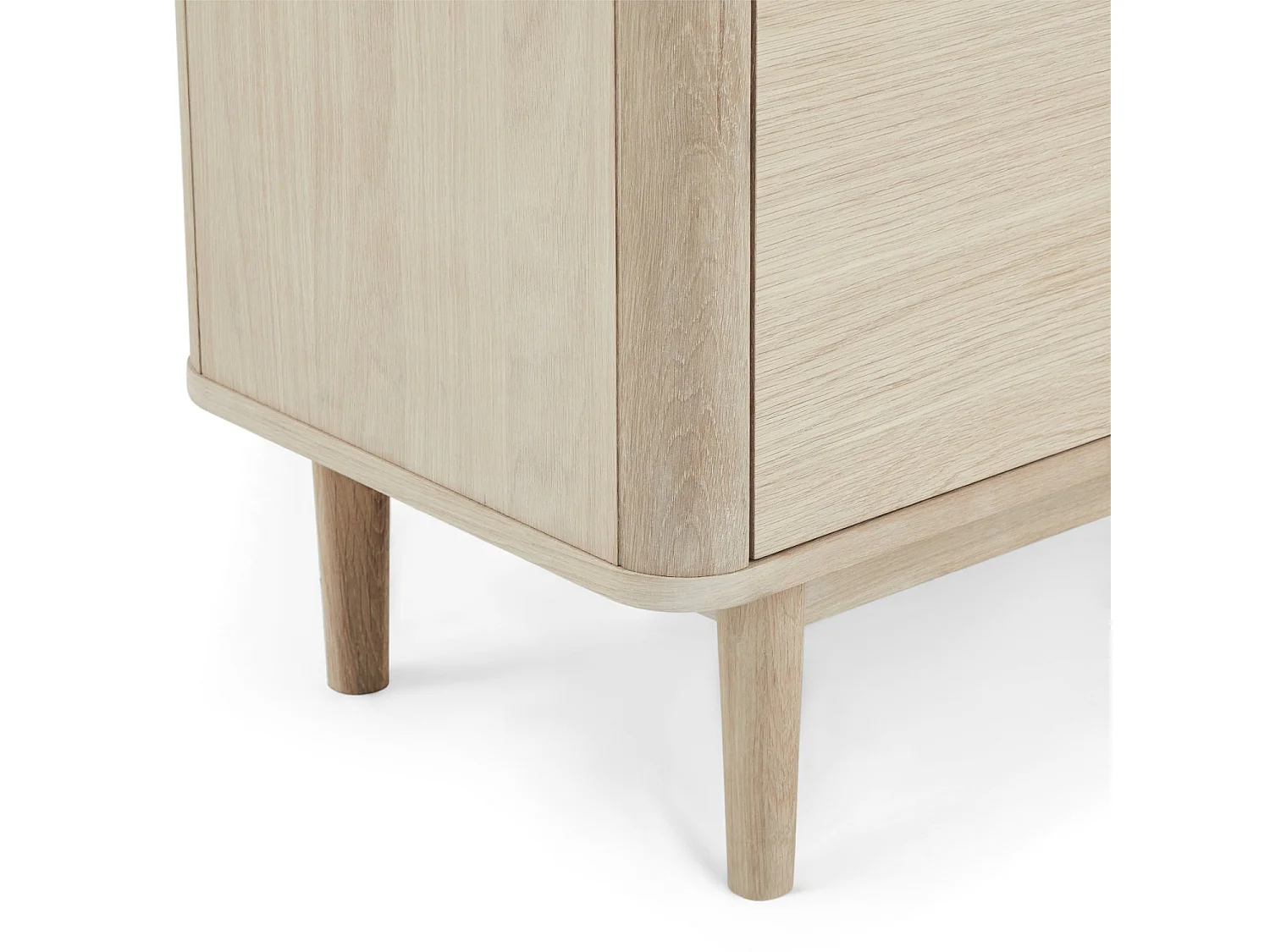 Buffet haut Nyborg avec 4 portes et - Chêne massif et MDF - huile blanche