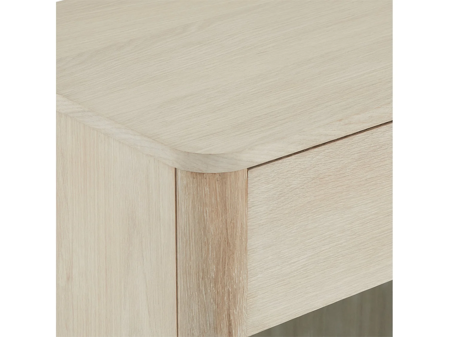 Buffet haut Nyborg avec 4 portes et - Chêne massif et MDF - huile blanche