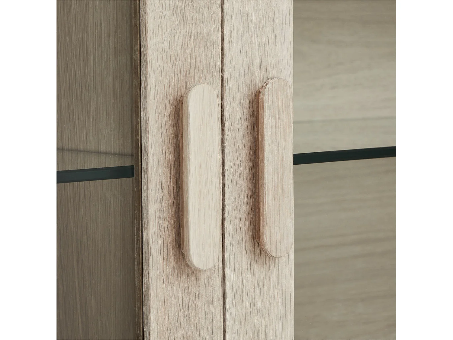 Wandschrank Porto - 3 Türen & 3 Fächer - Eichenholz & MDF - Weißöl