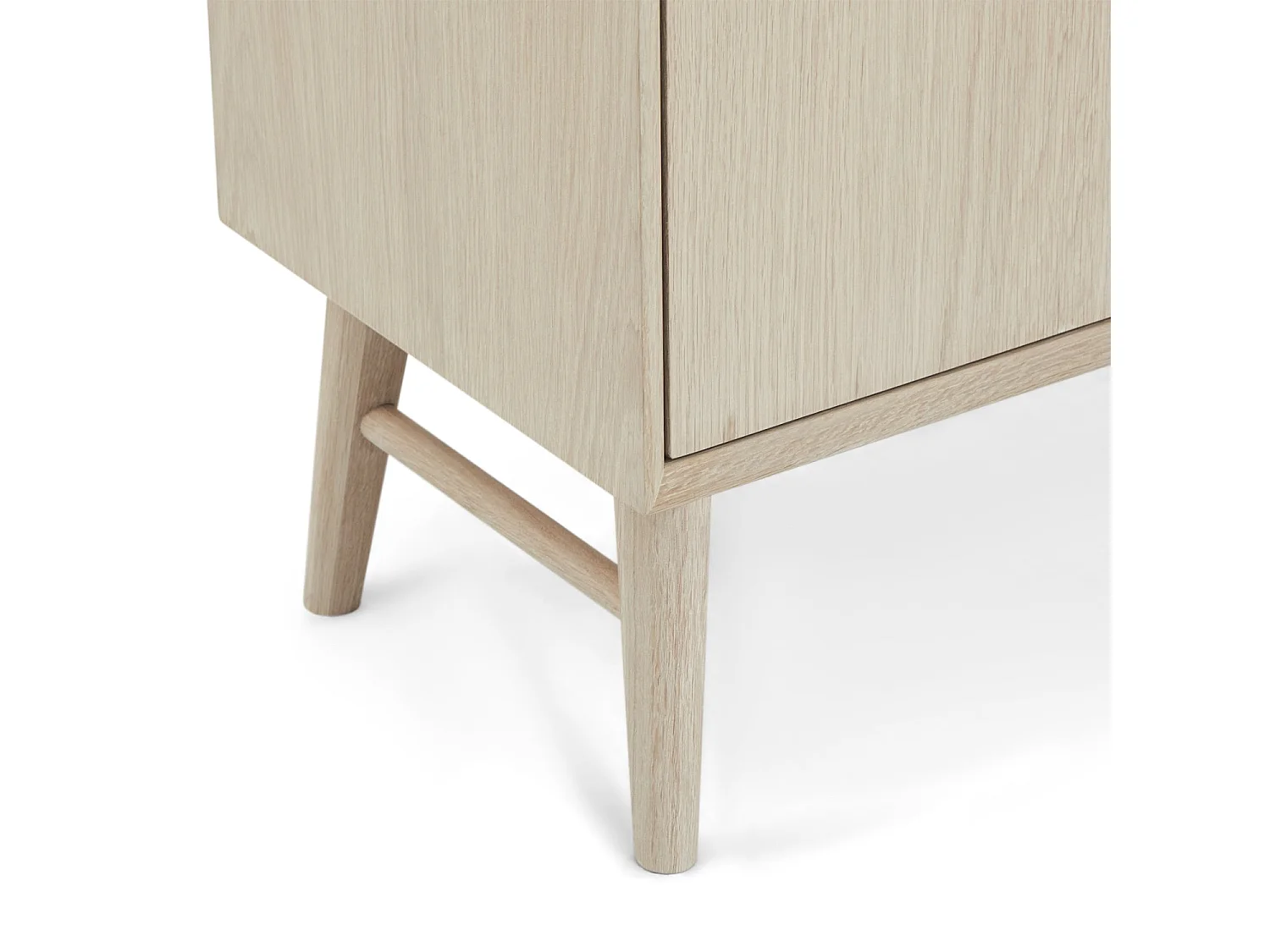 Vitrine Porto avec 4 portes et 2 tiroirs - Chêne massif et MDF - huile blanche