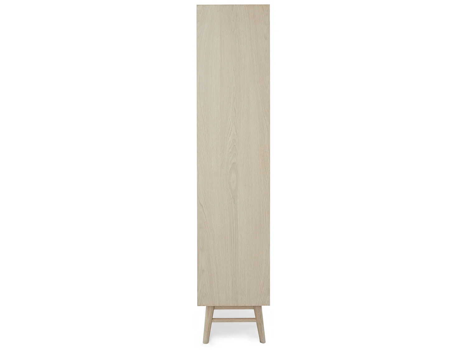 Vitrine Porto avec 4 portes et 2 tiroirs - Chêne massif et MDF - huile blanche