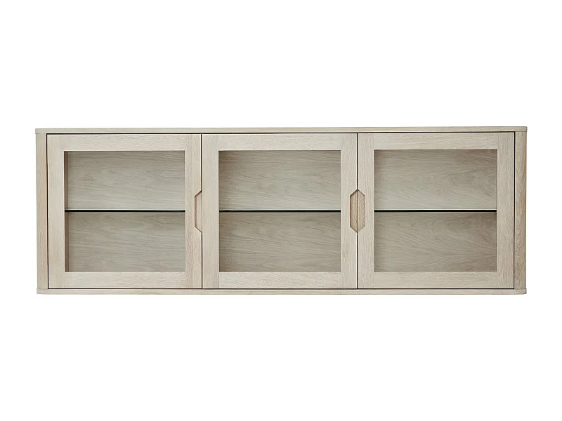 Wandschrank Nyborg - 3 Türen & 3 Fächer - Eichenholz & MDF - Weißöl