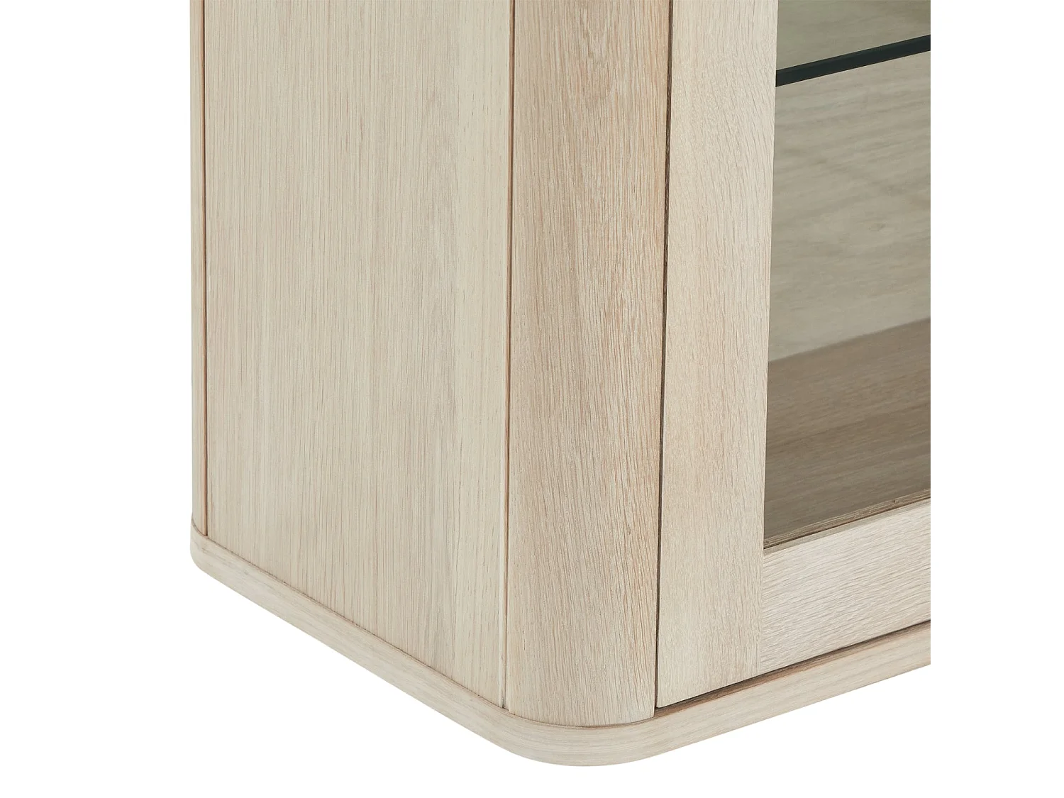 Vitrine murale Nyborg avec 3 portes et 3 niches - Chêne massif et MDF - huile blanche