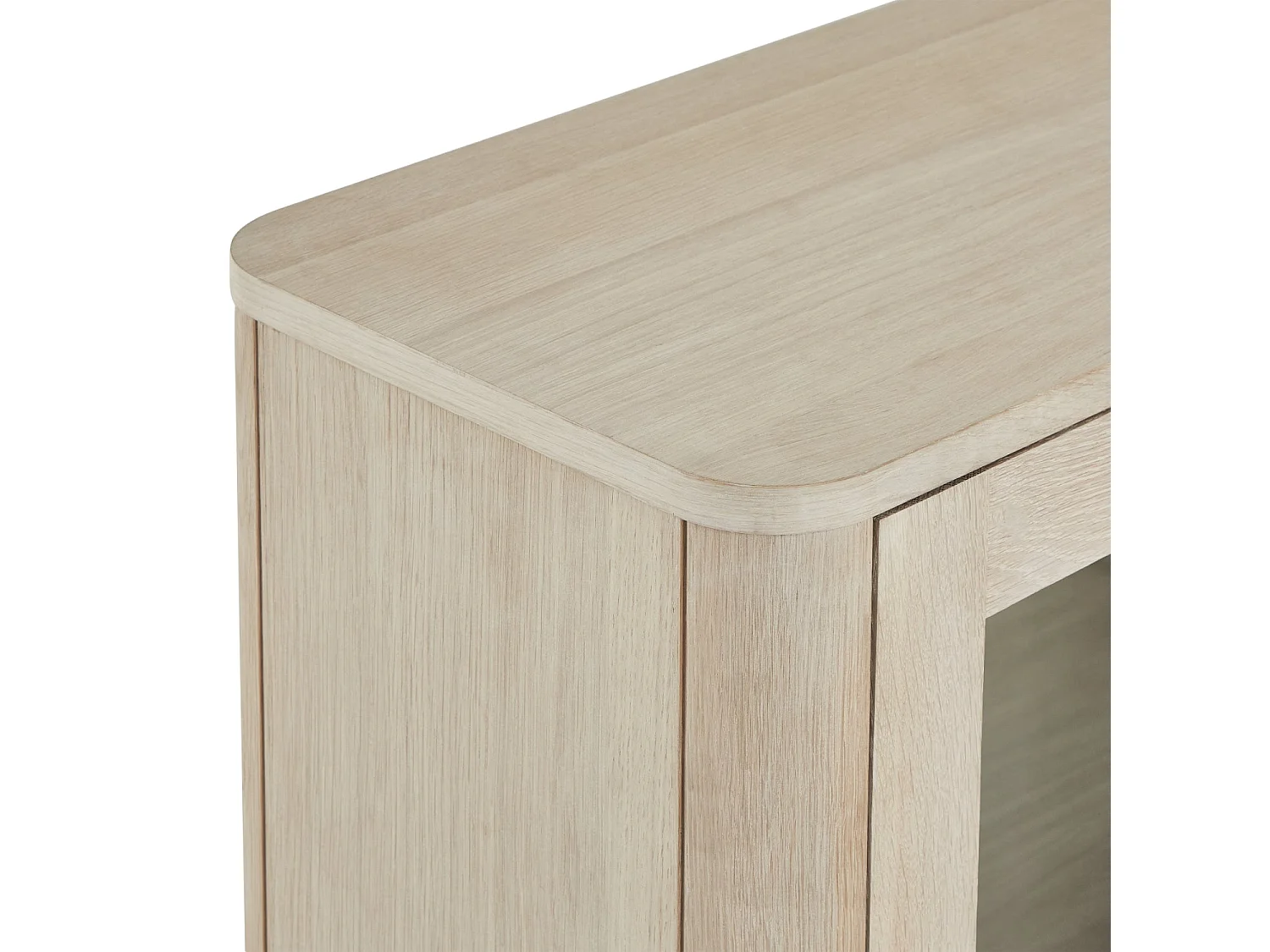 Vitrine murale Nyborg avec 3 portes et 3 niches - Chêne massif et MDF - huile blanche