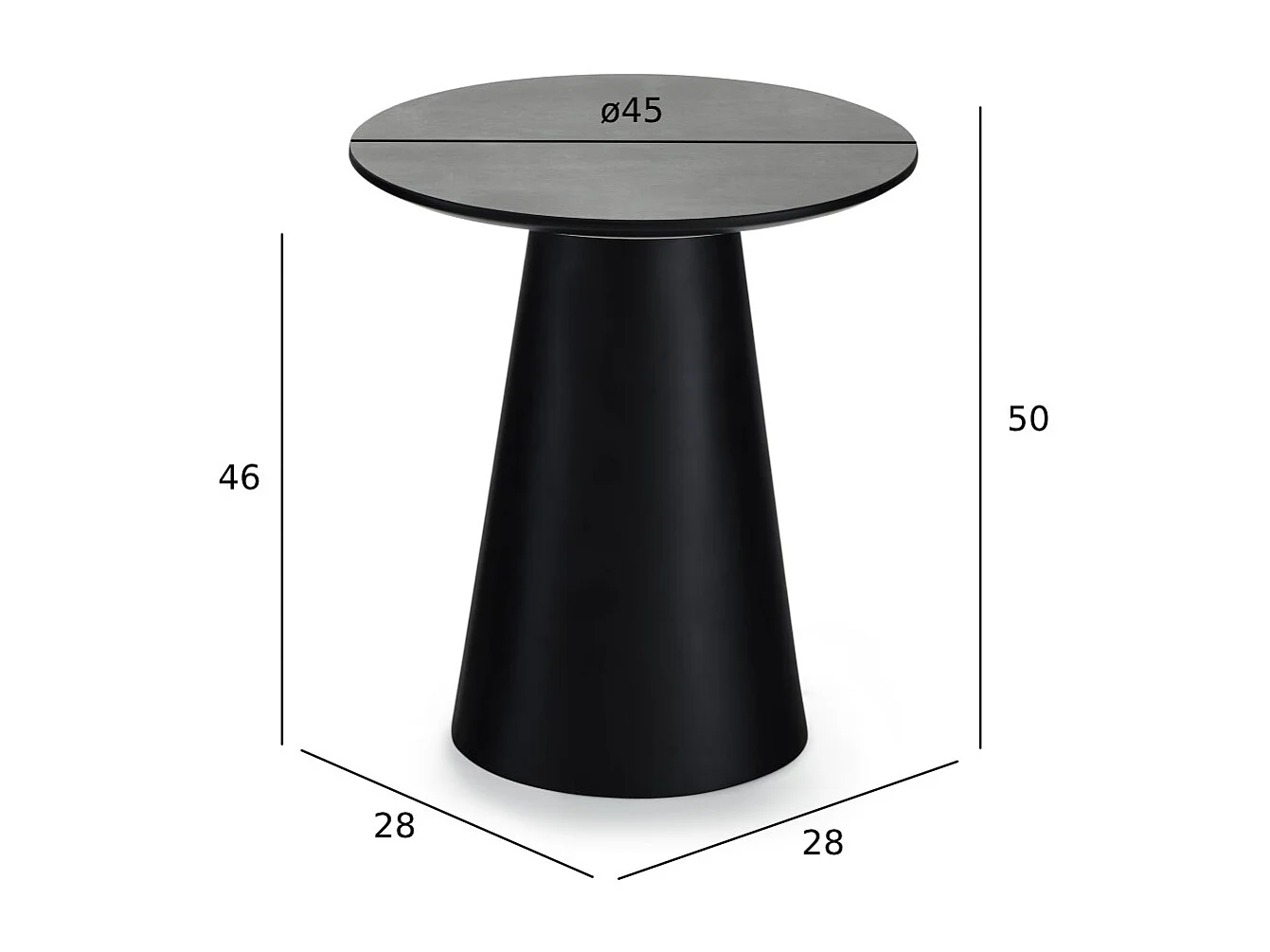 Table basse Tango - Ronde - MDF et bois - Gris