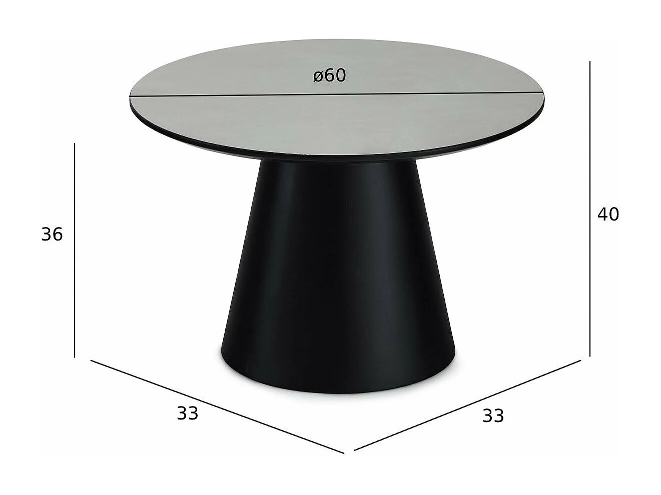 Ronde Salontafel Tango - MDF & melamin - Grijs