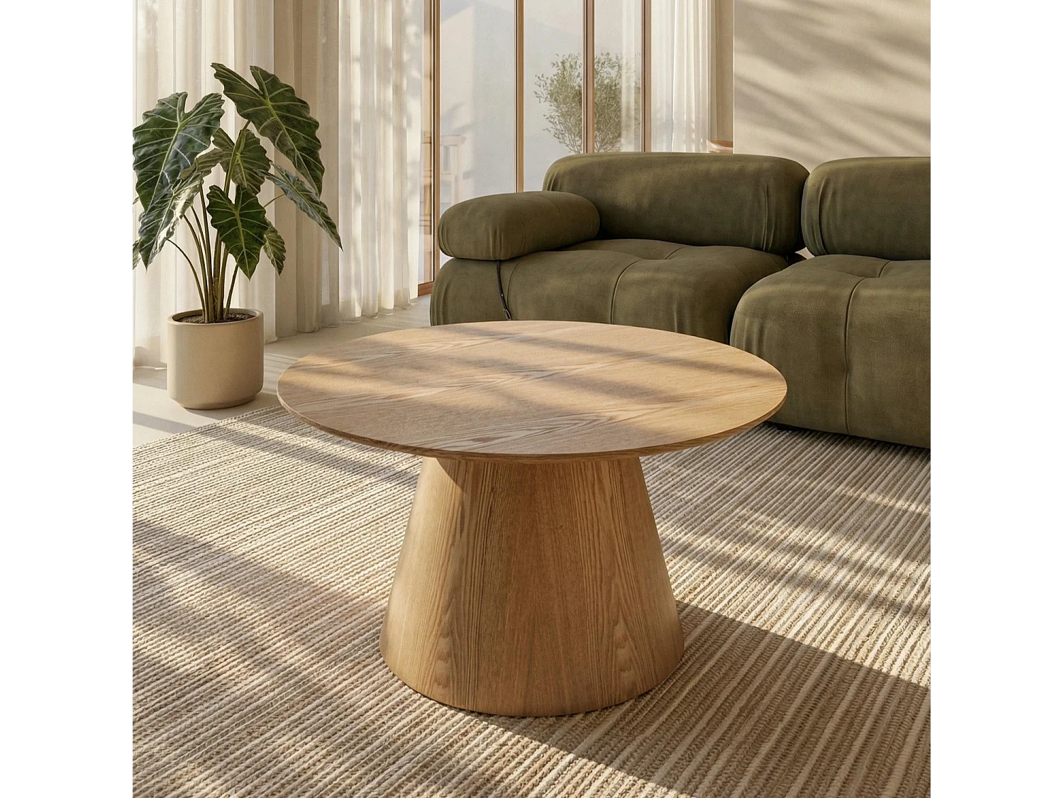 Ronde Salontafel Tango - MDF & egetræsfinér - Naturel