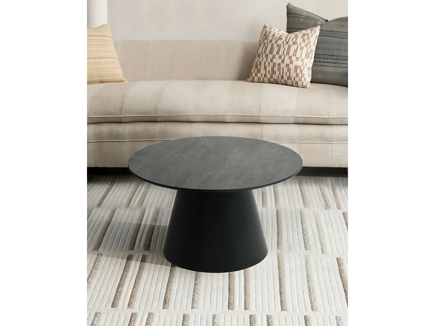 Tavolino rotondo Tango - MDF e Melamina - Grigio