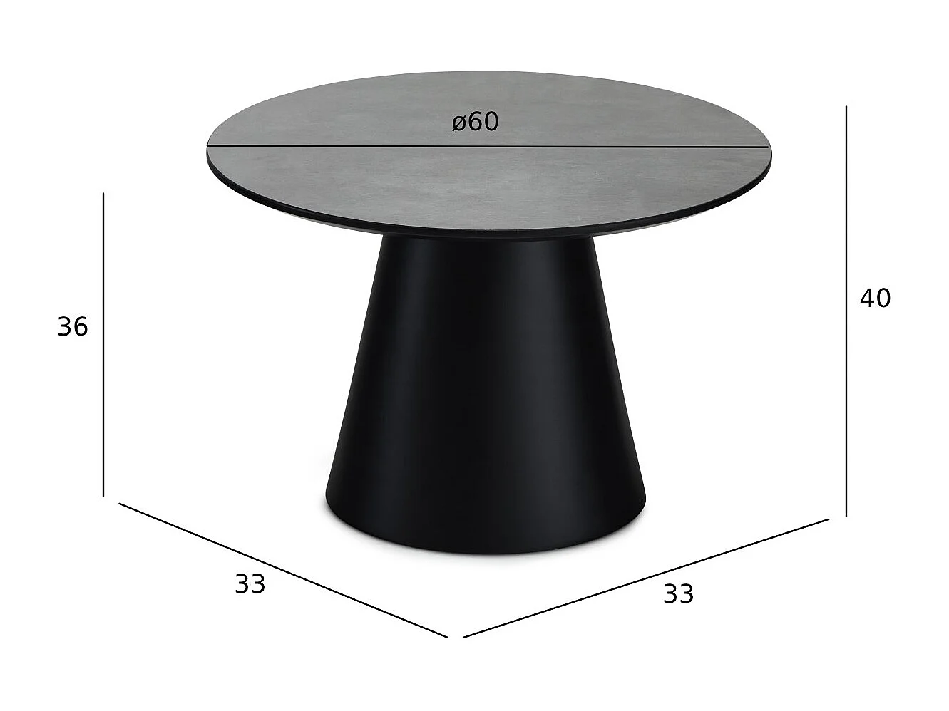 Table basse Tango - Ronde - MDF et bois - Gris