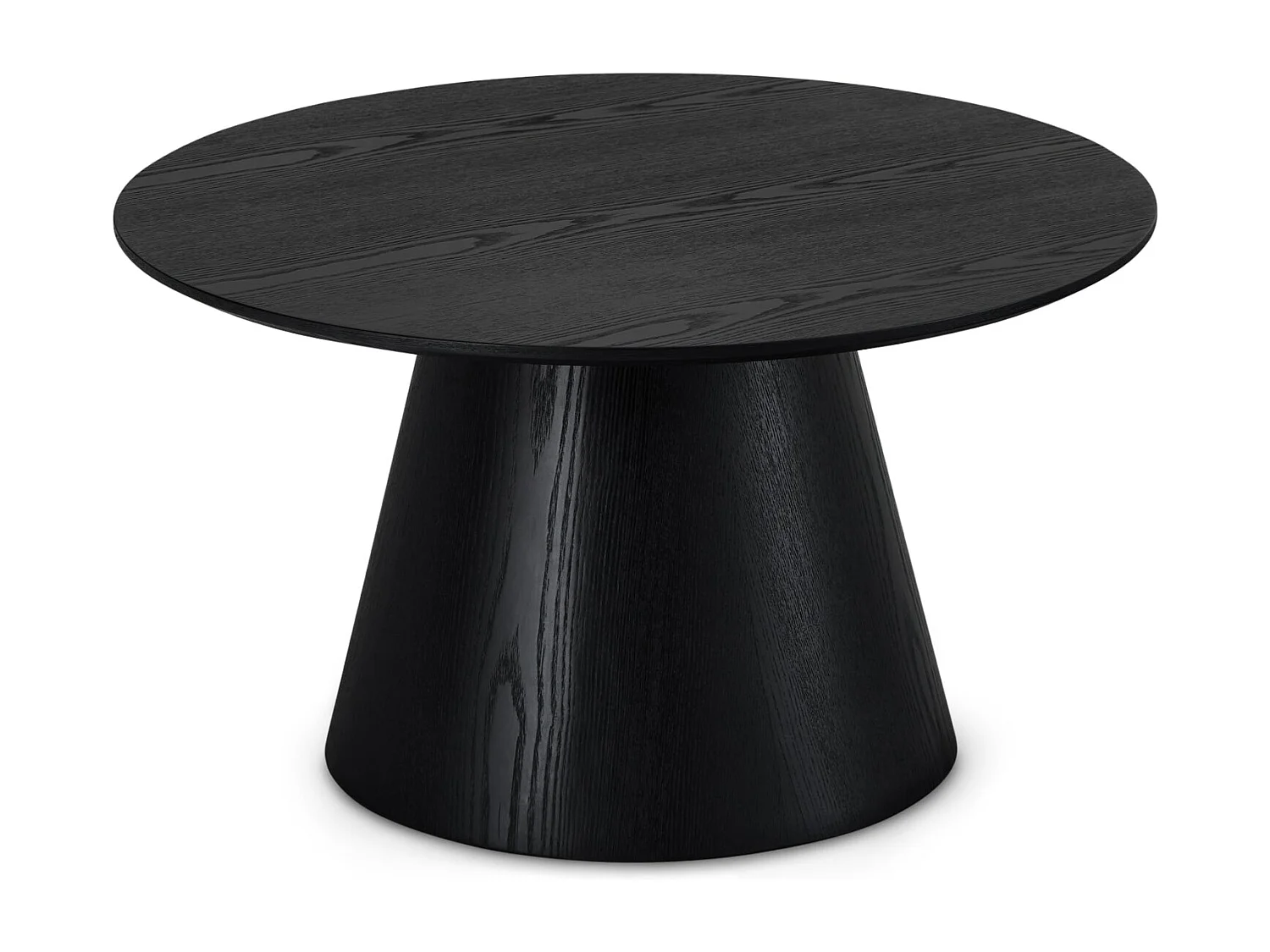 Mesa de centro redonda Tango - MDF y chapa de roble - Negro