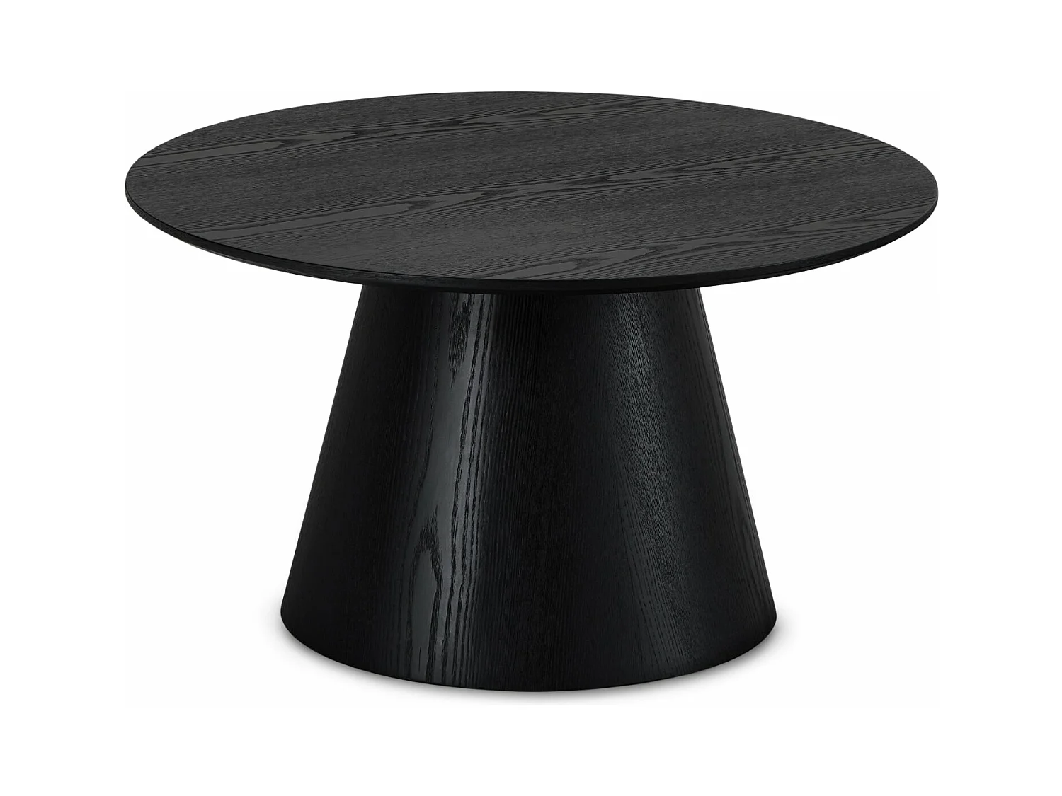 Tavolino rotondo Tango - MDF e Impiallacciatura di rovere - Nero