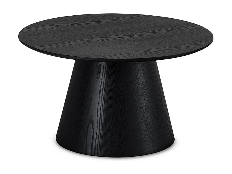 Runder Couchtisch Tango - MDF & Eiche - Schwarz