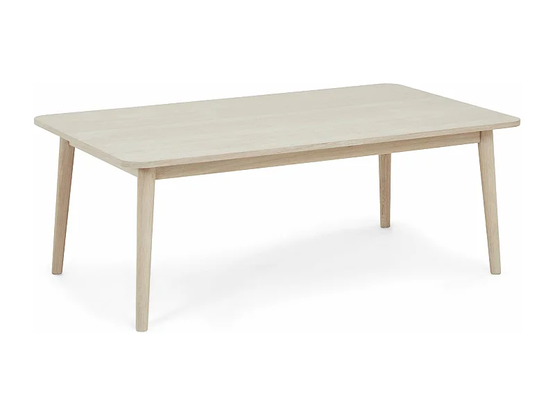 Table basse Nyborg - Rectangulaire - Chêne massif et - huile blanche