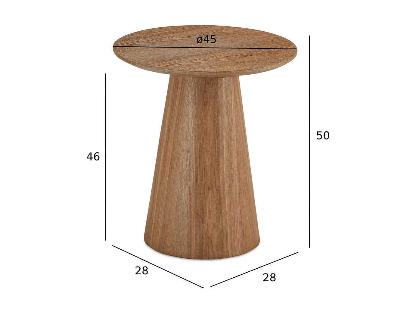 Ronde Salontafel Tango - MDF & egetræsfinér - Naturel