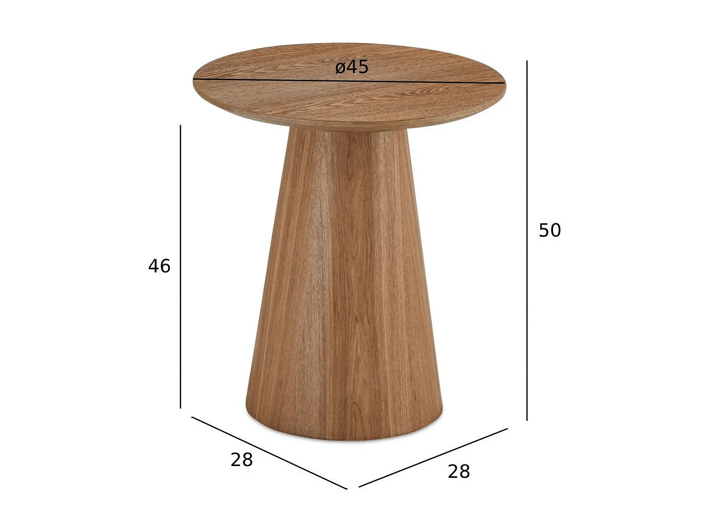 Table basse Tango - Ronde - MDF et bois - Naturel