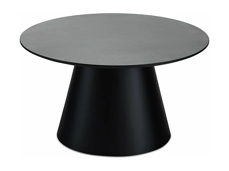 Runder Couchtisch Tango - MDF & Marmor - Dunkelgrau