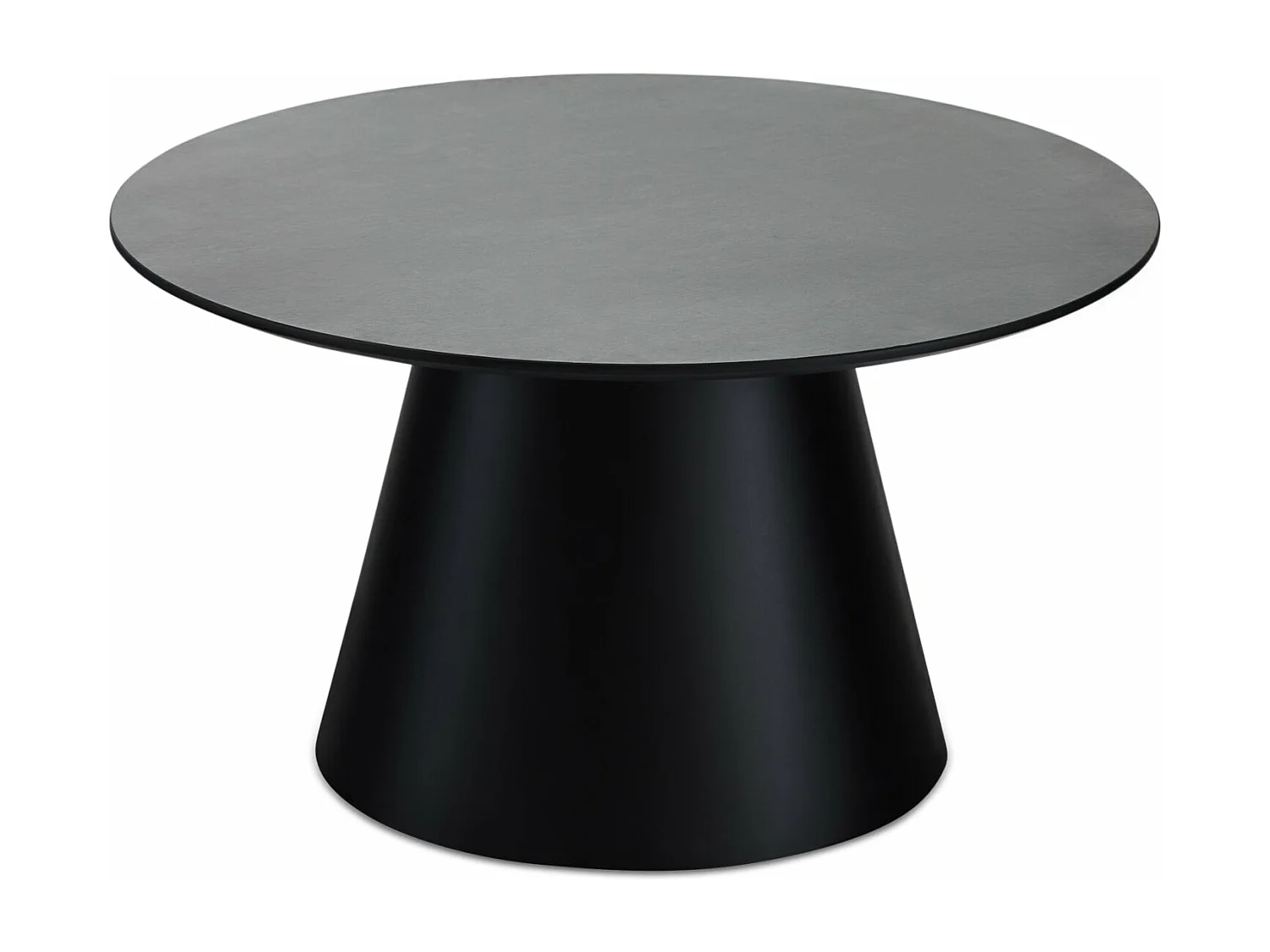 Runder Couchtisch Tango - MDF & Marmor - Dunkelgrau