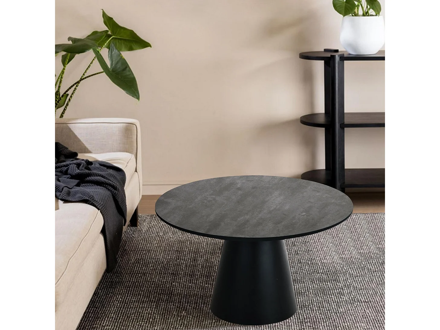 Mesa de centro redonda Tango - MDF y melamina - Gris