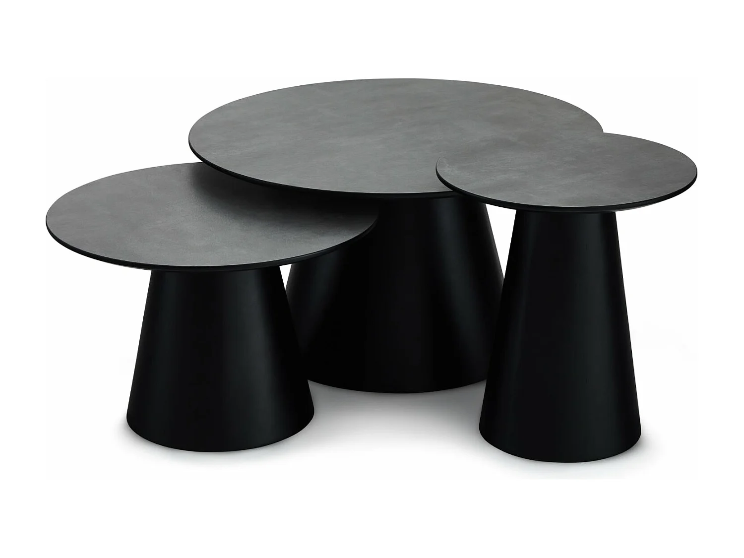 Table basse Tango - Ronde - MDF et bois - Gris