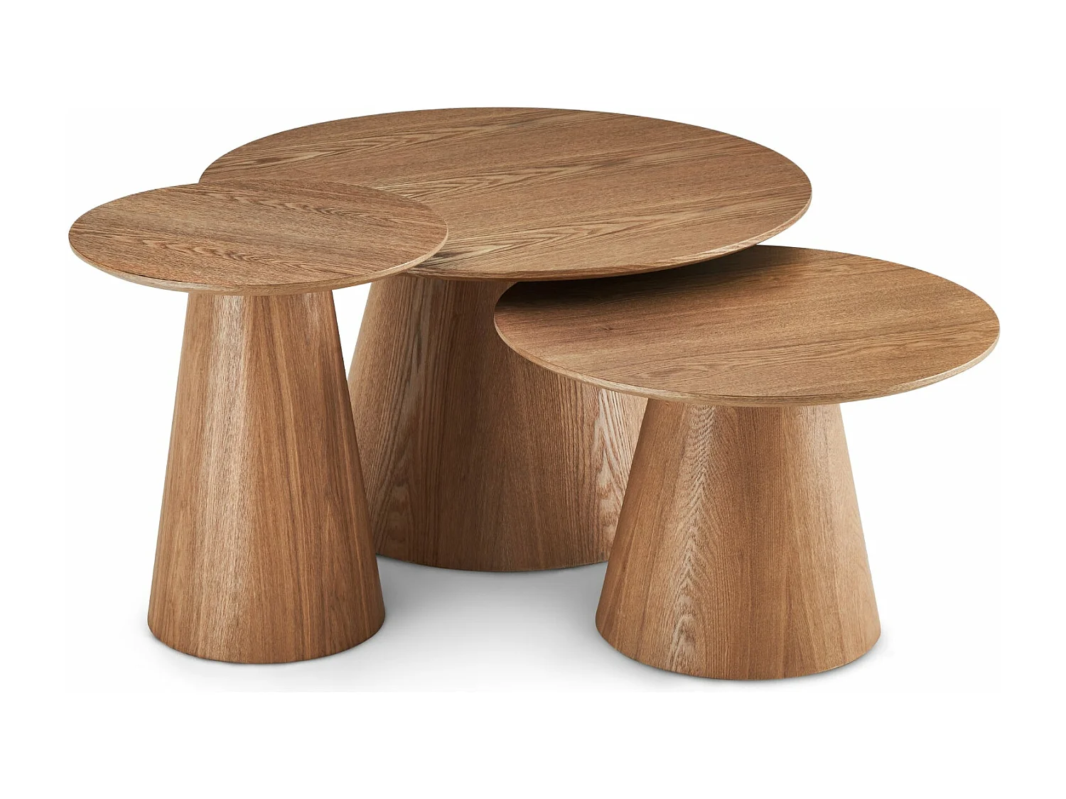 Tavolino rotondo Tango - MDF e Impiallacciatura di rovere - Naturale