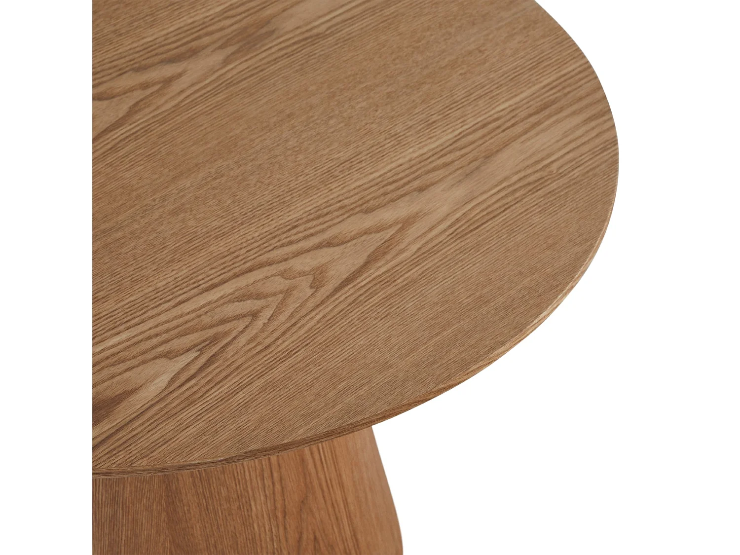 Mesa de centro redonda Tango - MDF y chapa de roble - Natural/