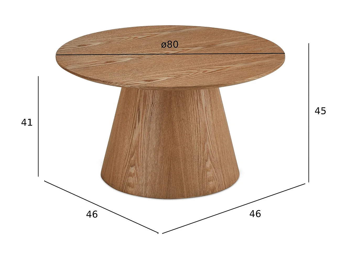 Table basse Tango - Ronde - MDF et bois - Naturel